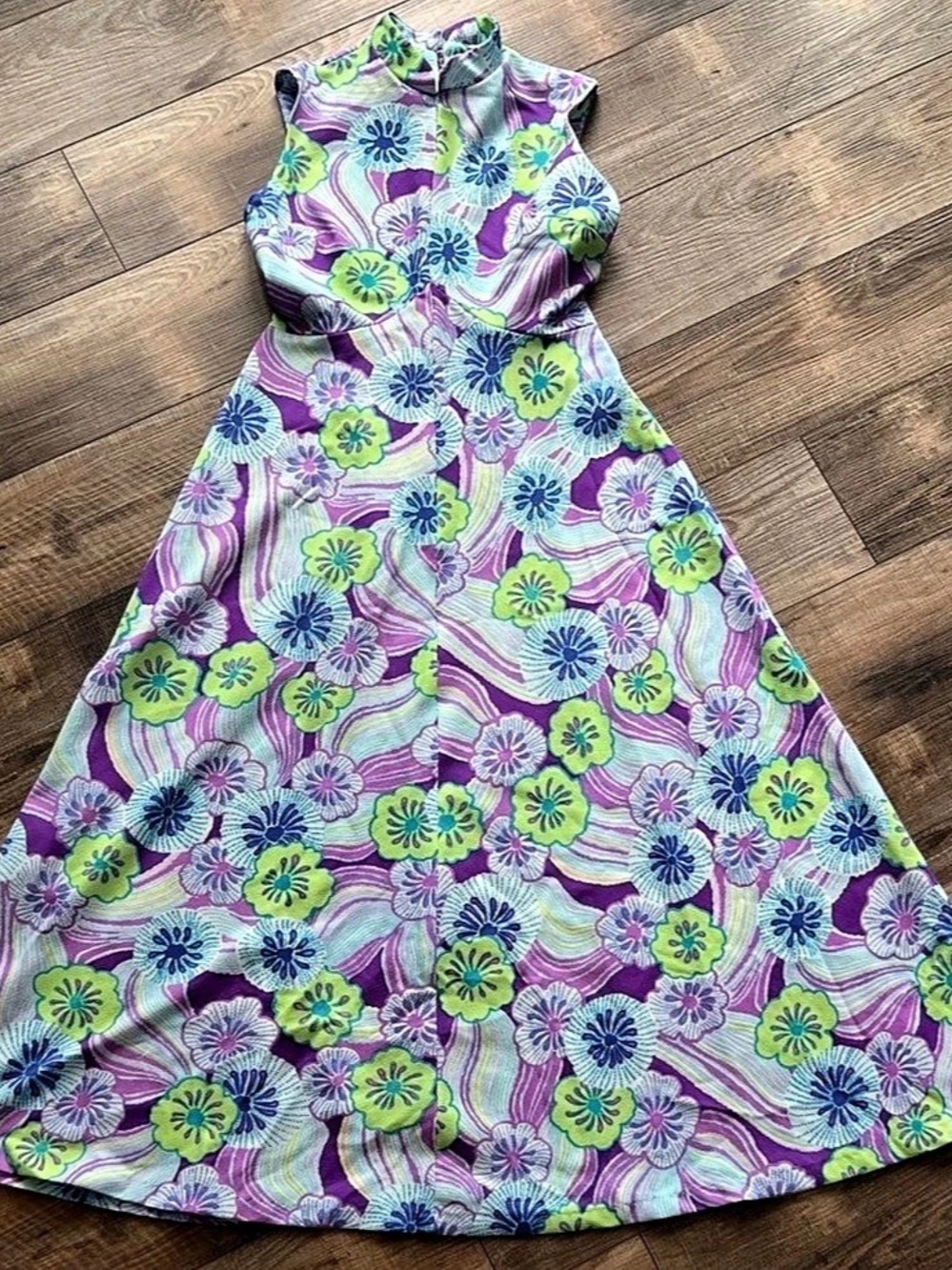 It's a Better Life Floral Maxi Dress in Purple & Green